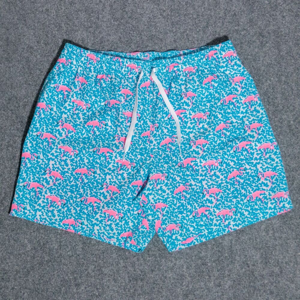 Chubbies The Domingos Are For Flamingos Lined Swim Trunks Shorts Mens Large 5.5"